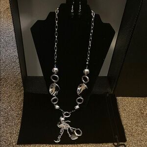 Silver Necklace and Earring Set